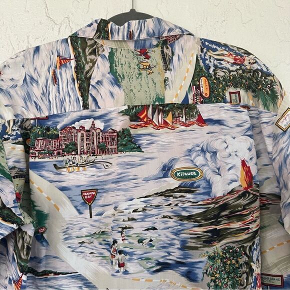 HILO HATTIE Shirt Mens Size Medium Button Down Hawaiian Floral Beach Surf VTG - Picture 5 of 9